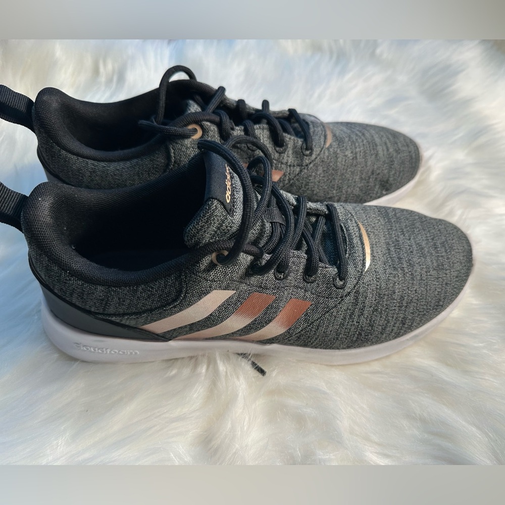 Adidas Cloudfoam Dark Gray and Rose Gold  Running Shoes